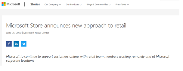 微軟宣布將永久關(guān)閉所有零售店：僅保留個(gè)別作為體驗(yàn)中心(圖1)