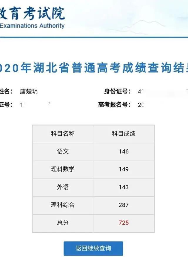 武漢學(xué)霸高考725分，這位湖北2020高考狀元到底有多強(qiáng)(圖2)